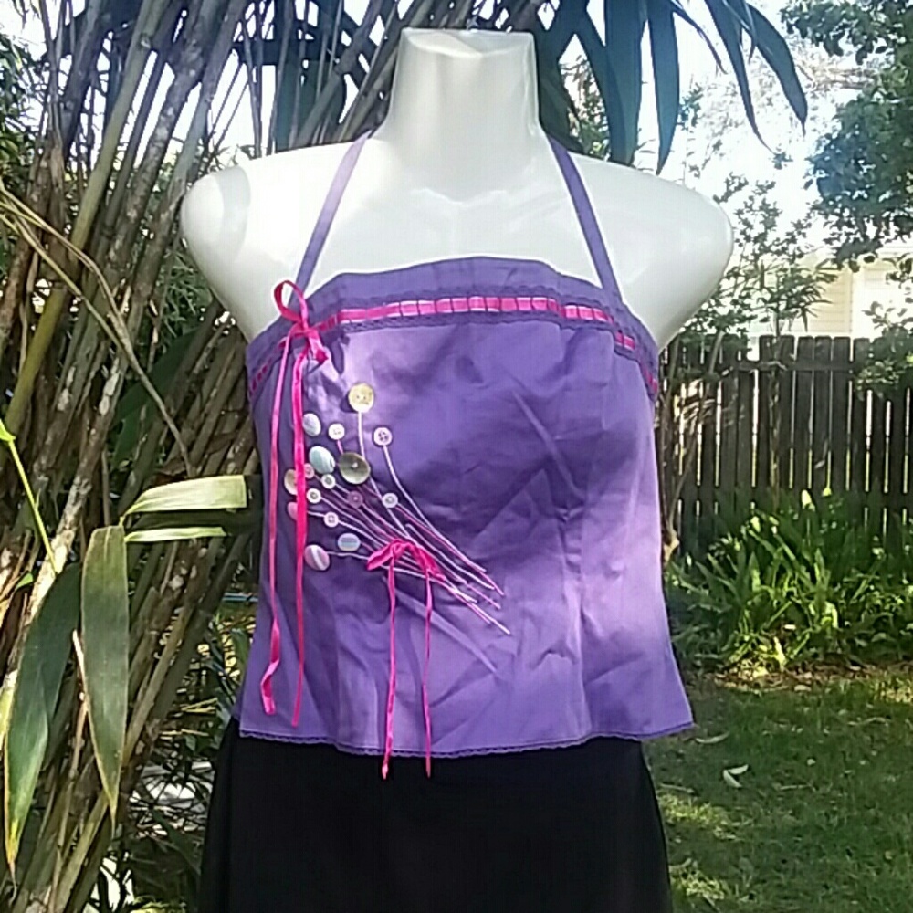 Autograph NY bustier style top w/ribbon barbie